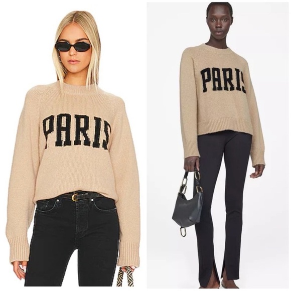 Anine Bing Sweaters - ANINE BING Kendrick University Paris Sweater SZ XS